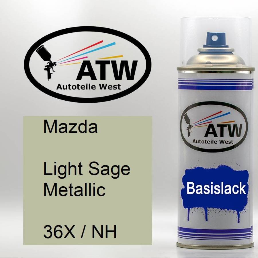 Mazda, Light Sage Metallic, 36X / NH: 400ml Sprühdose, von ATW Autoteile West.